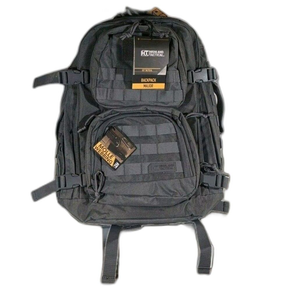 Highland Tactical MAJOR Backpack 33L Charcoal Gray MOLLE Hydration Compatible